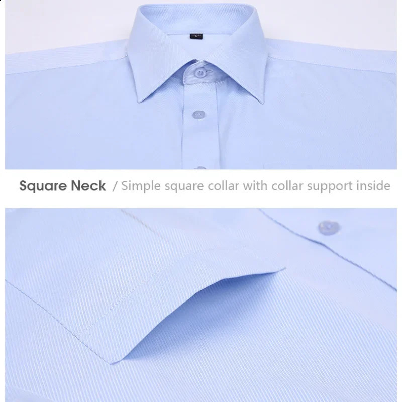 M~6XL Spring Summer Business Mens Long-Sleeved Shirt Fashion Cufflinks Striped White Collar Shirt Striped French Shirt 240822