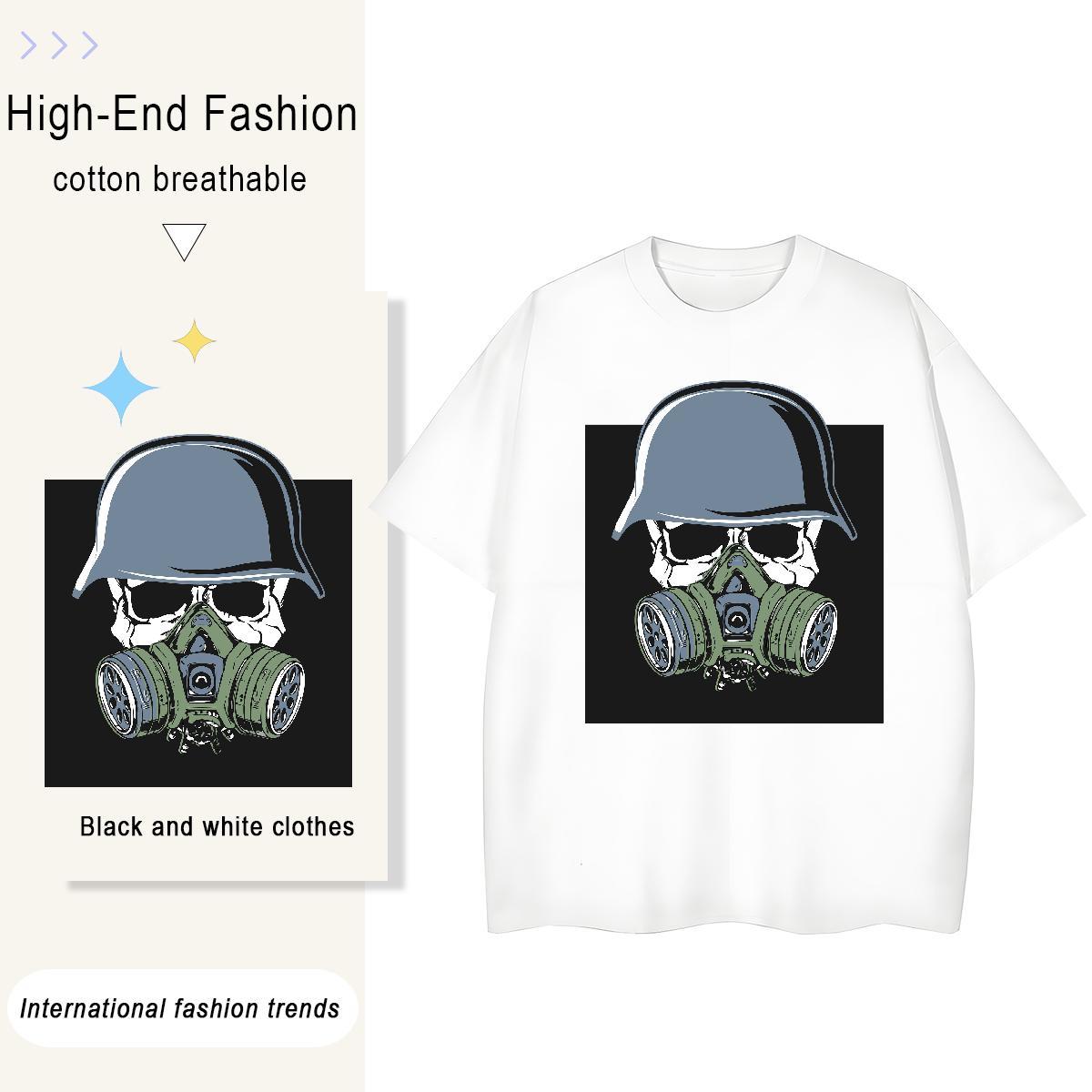 2024 T Shirts Women 230g Pure Cotton Crew Neck Breathable Home Outdoor skull Unisex Tshirts Free Shipping Custom Printed Tees Shirts