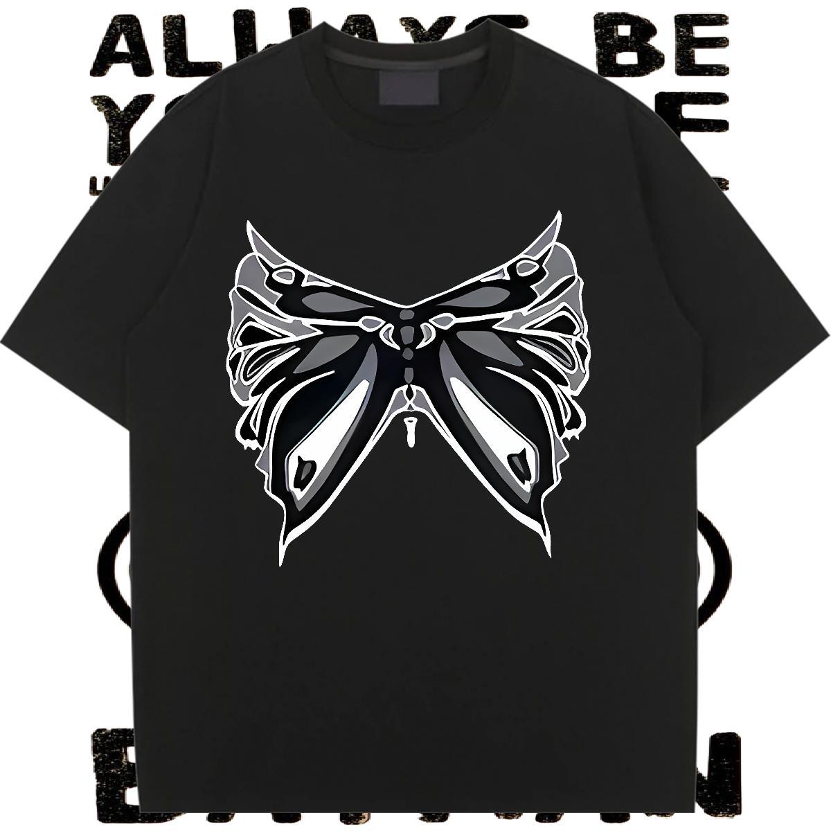 Fashion New T Shirt For Woman 100% Cotton 230g Breathable Short Sleeve Street Wear bowknot Unisex Tshirts Soft Custom Printed Top Shirts
