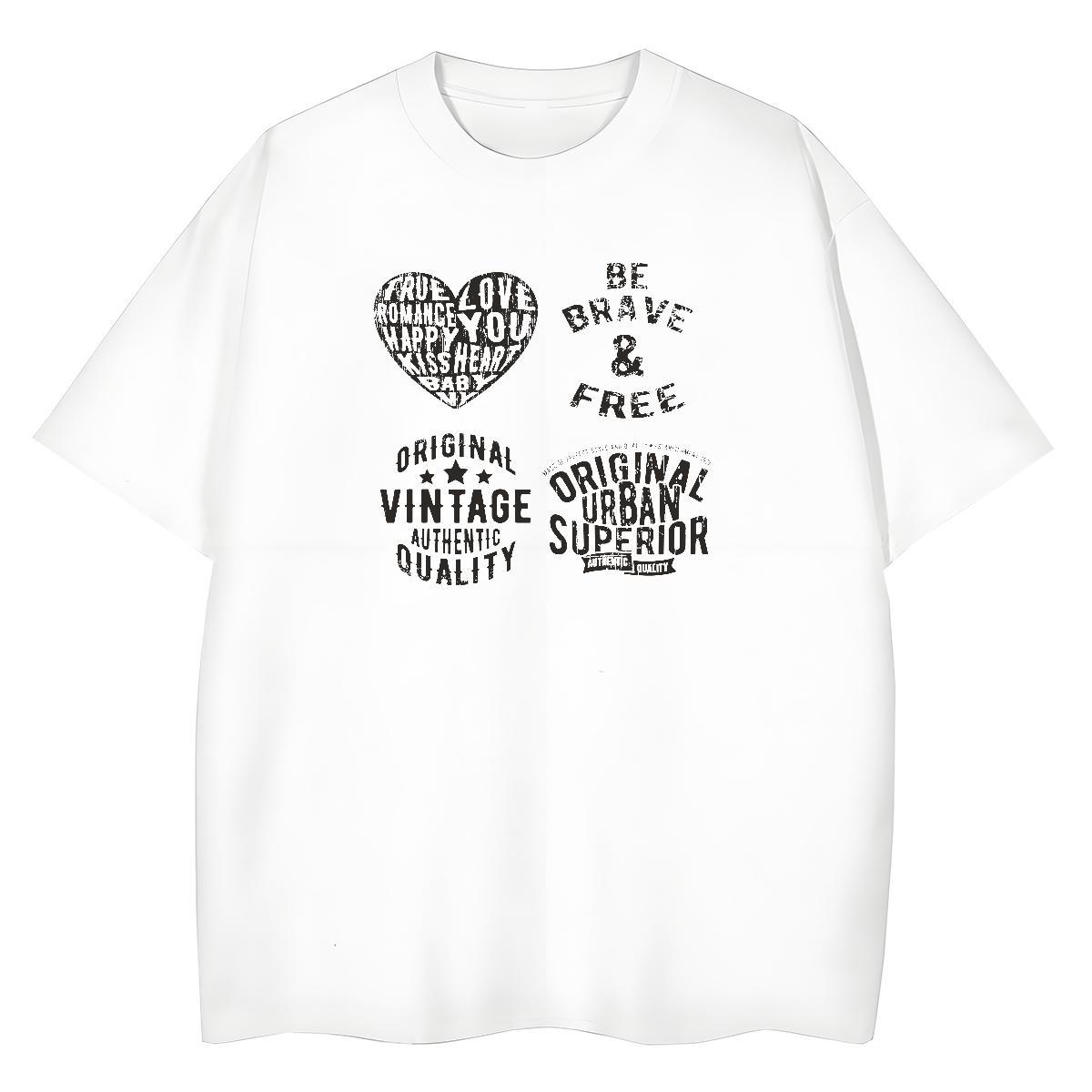 Loose fit Unisex Tshirts 230g 100% Cotton letter Spring Summer T Shirt For Woman Comfortable DIY Logo Clothings
