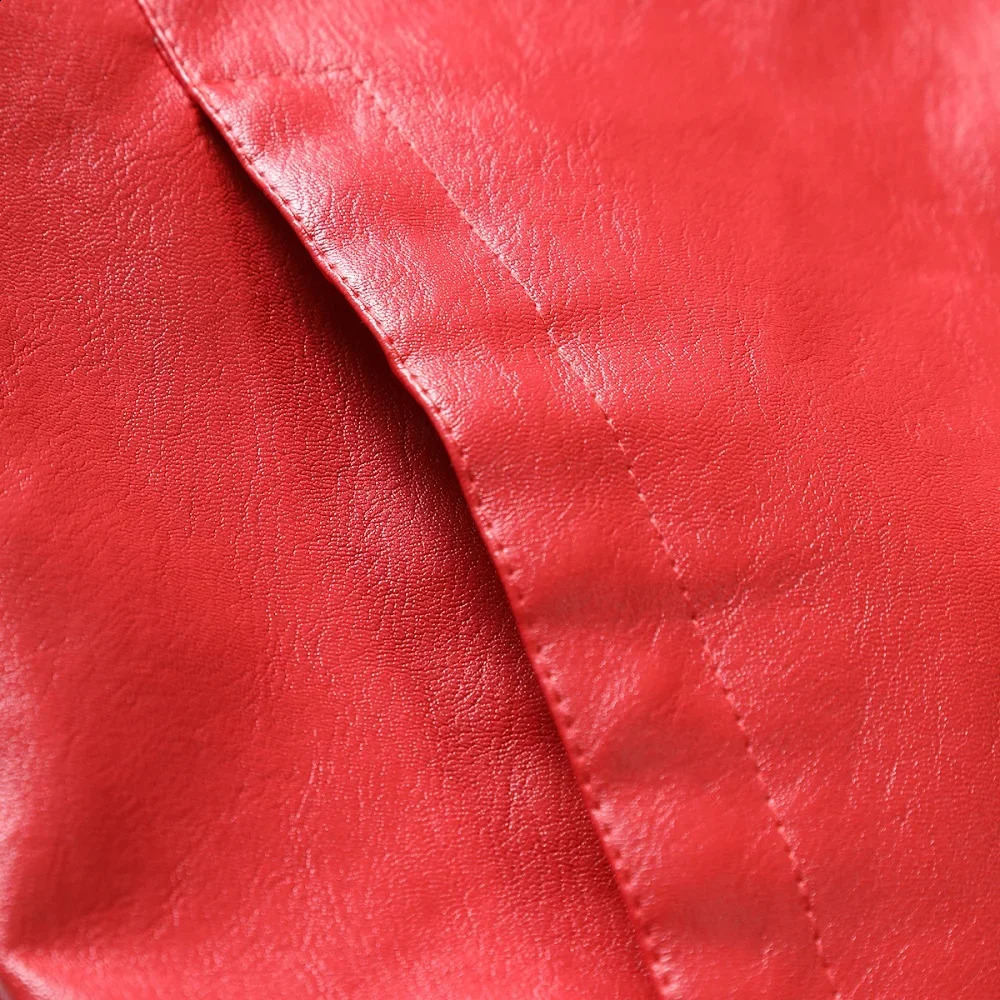 Men Quality Casual PU Leather Coat.Red Slim Rider Style Leather Jacket Young Leather Jackets 240822