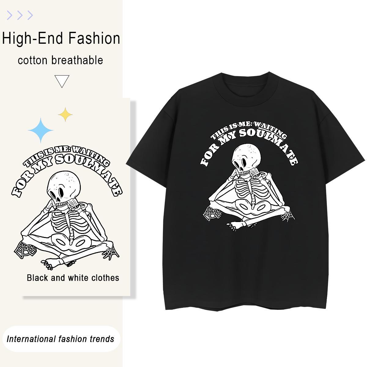 Custom T-Shirts 230g Pure Cotton O Neck Short Sleeves Daily Outfit halloween Unisex Tshirts Loose fit Custom Print Oversized Tee Shirt