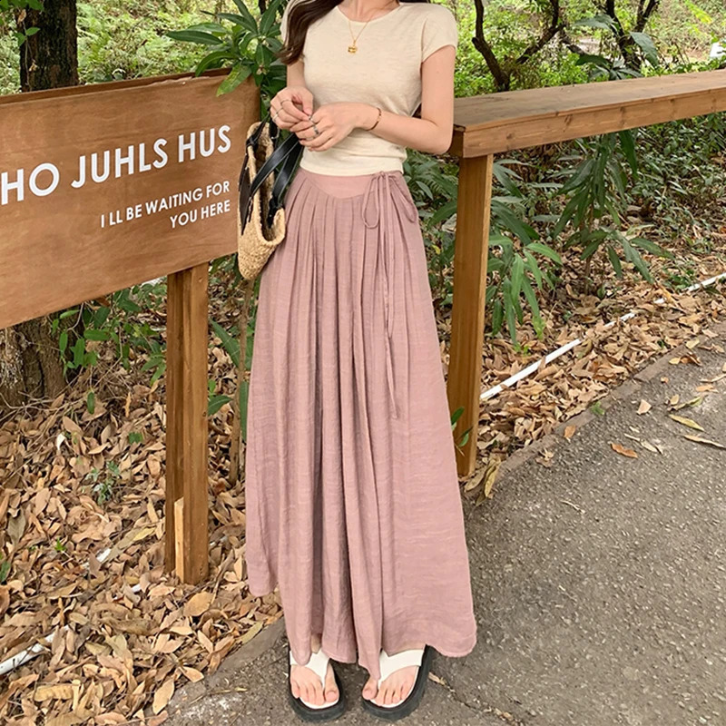 Womens Y2K Clothes Vintage Pink High Waisted Pants Jogger Casual Trousers Wide Leg Summer Baggy Korean Style Fashion 240821