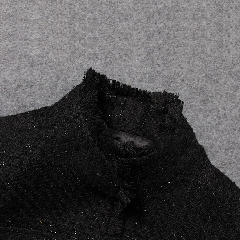 Black tweed women jacket spring / autumn / winterwomens jacket coat classic coat classic jacket Ladies
