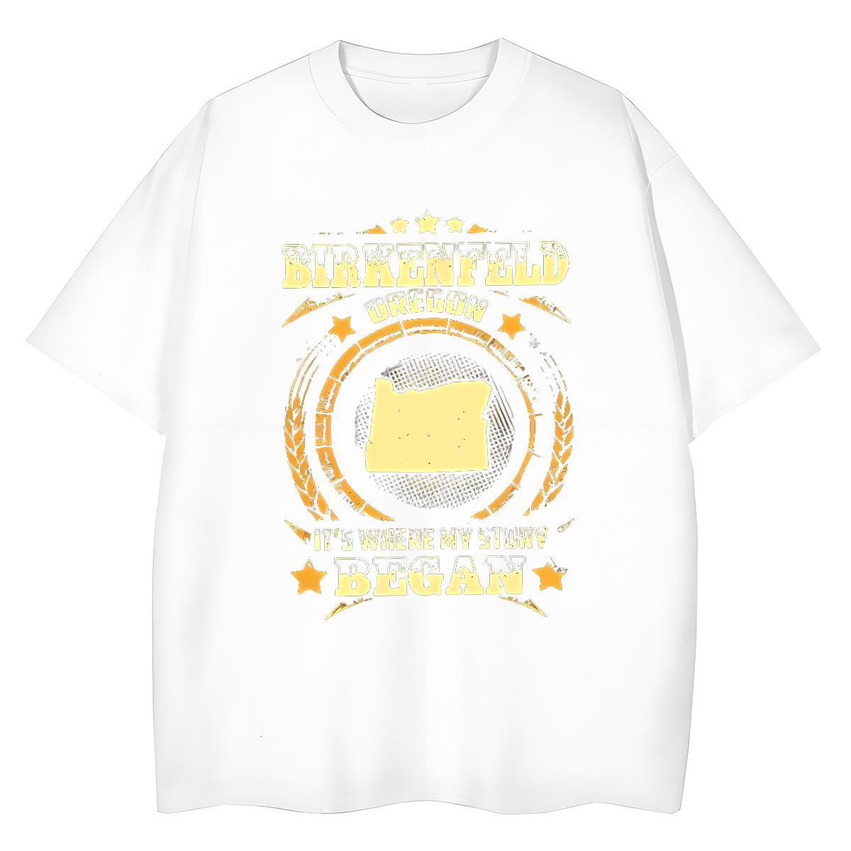 Unisex Couples T Shirts 230g Cotton letter Home Outdoor T shirt Breathable Crew Neck Anime Tops Tees