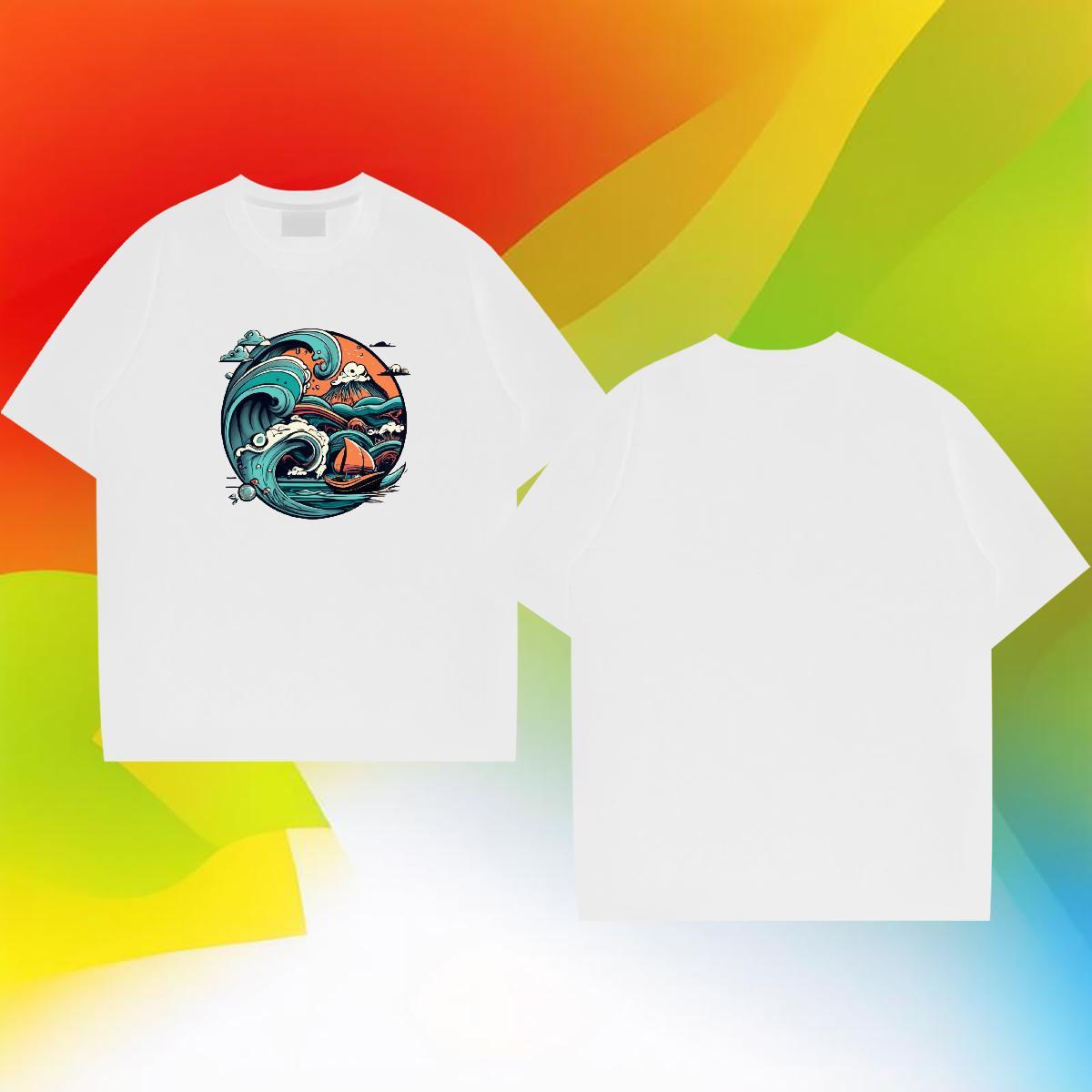 Soft Men Tees Daily Outfit 100% Cotton 230g Custom Anime Breathable Short Sleeve beach T shirt New Top Tees