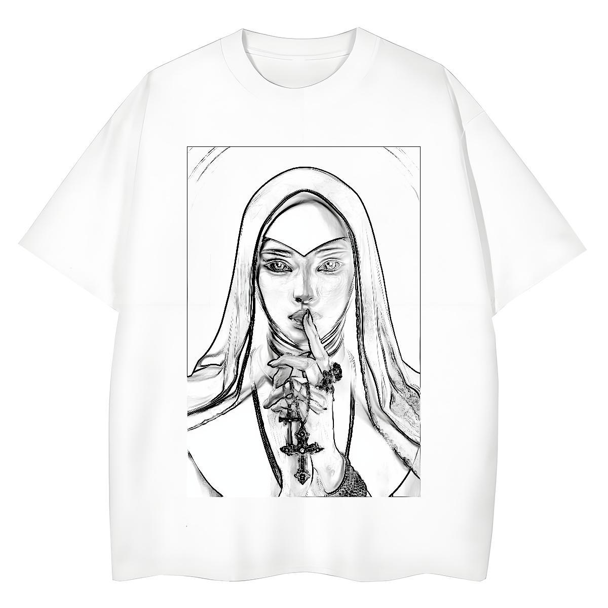 Wholesale Lady T shirt 230g 100% Cotton nun Daily Wear Women T Shirts Breathable Crew Neck Oversized Clothings
