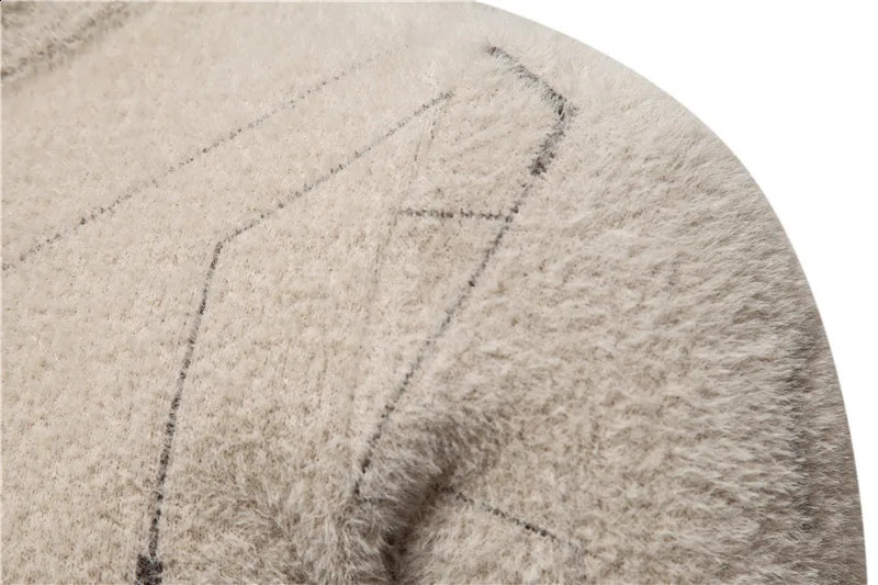 mink fur sweater soft comfortable fashionable warm knit mens clothing 240821