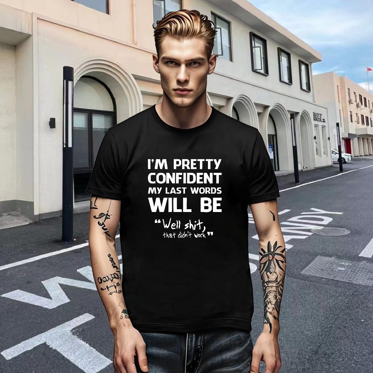 Cool Design Men Tops Tees Street wear Hip Hop 100% Cotton 230g DIY Printed Breathable letter T-Shirts for Men 2024 DIY Tshirts