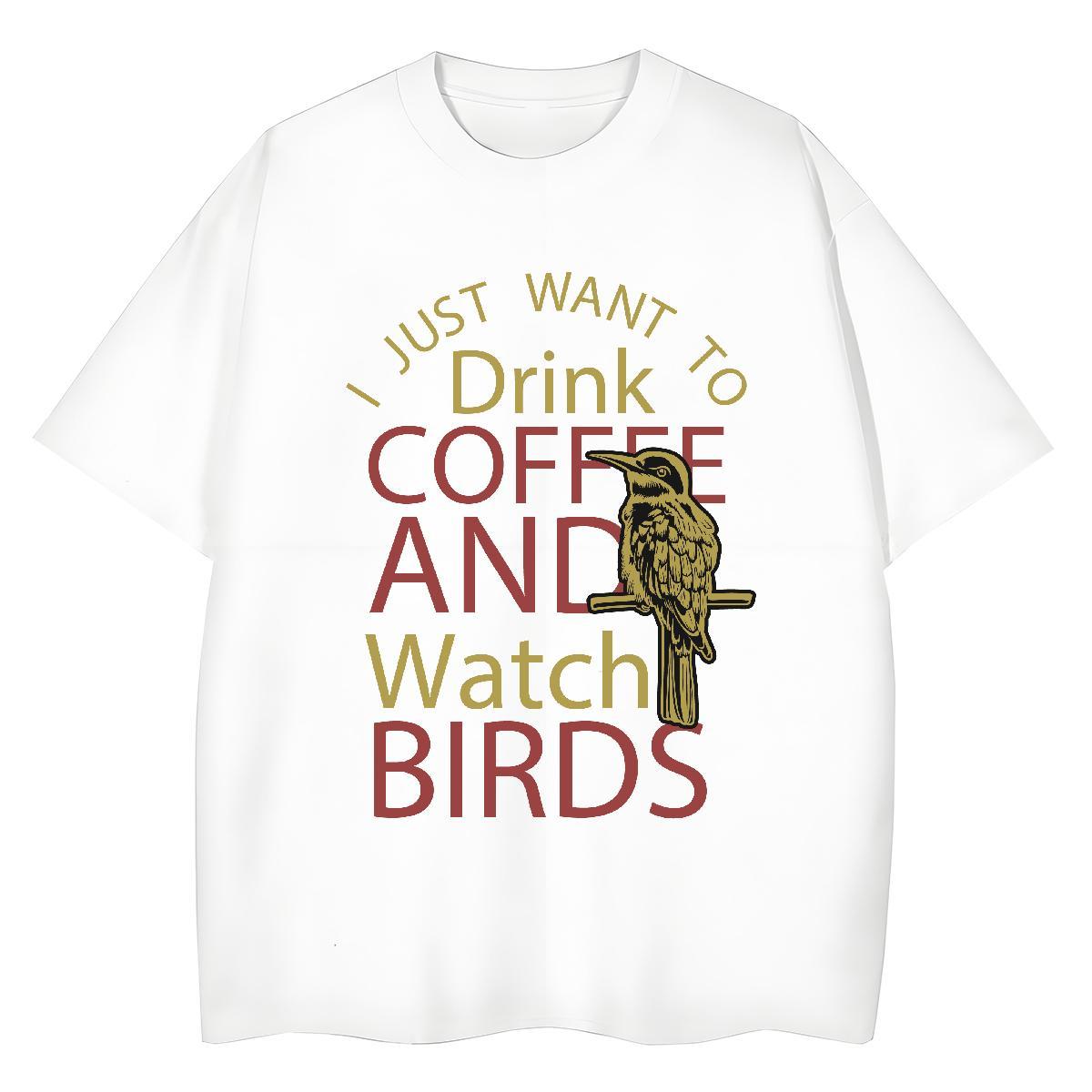High quality Unisex Tshirts 230g Cotton bird Beach Woman T Shirts Breathable DIY Logo Clothings