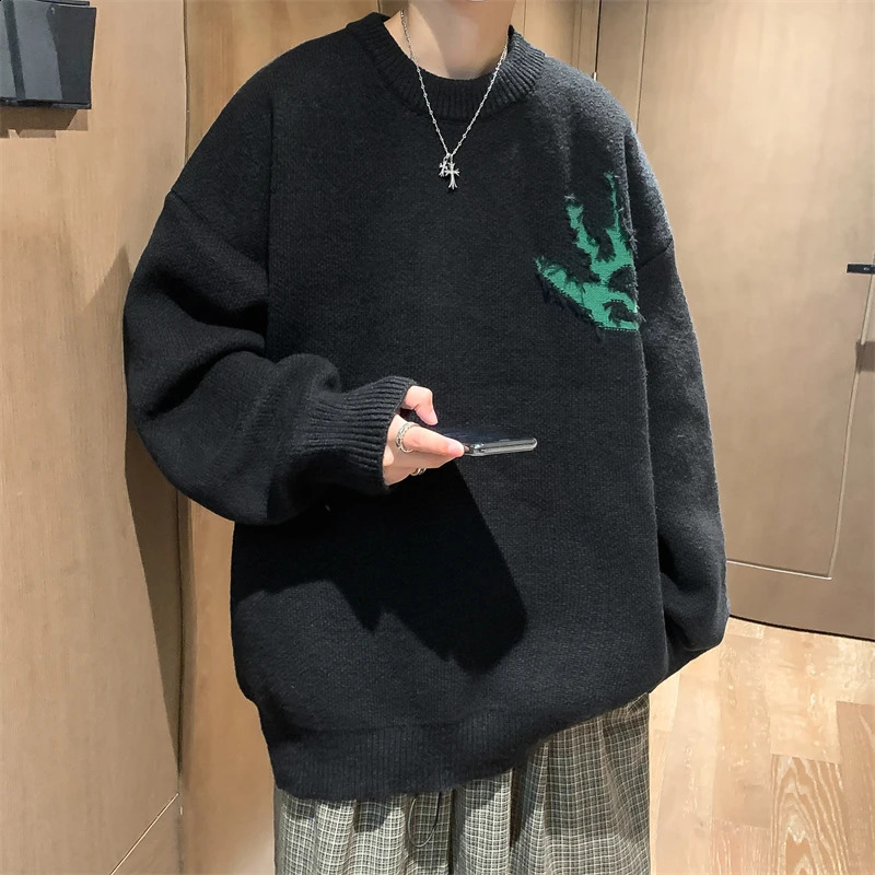 Printed sweaters Pullover knitwear knitted mens winter Harajuku clothing Korean skydiving 240821