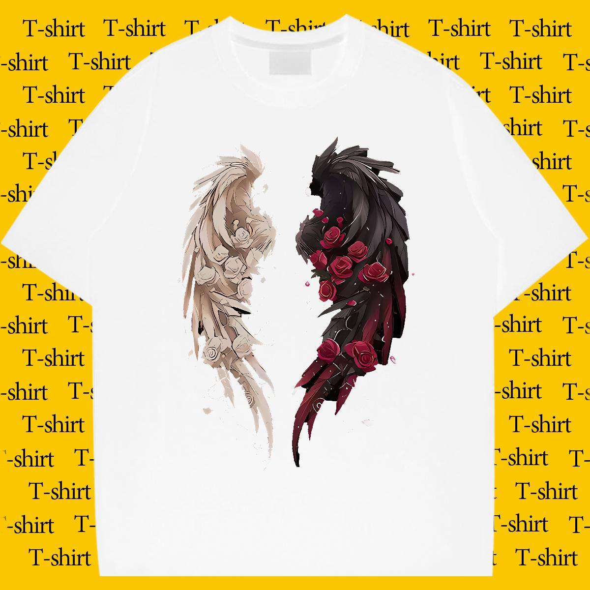 Classic Casual Men Tops Tees 230g 100% Cotton Anime Printing Street wing Breathable Soft Men T Shirts Popular Custom Print Plus Size Tee Shirt