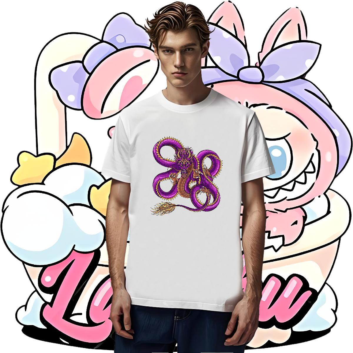 Cool fierce T-Shirts for Men Casual Beach Men Tshirts 230g Cotton Casual New Breathable Short Sleeve DIY Tees Shirts