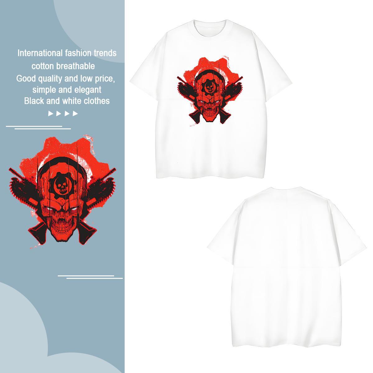 Designer Fashion skull Tshirt for Man Woman 230g Pure Cotton T Shirt For Man Custom Anime Beach Breathable Short Sleeve Unisex Top Tees