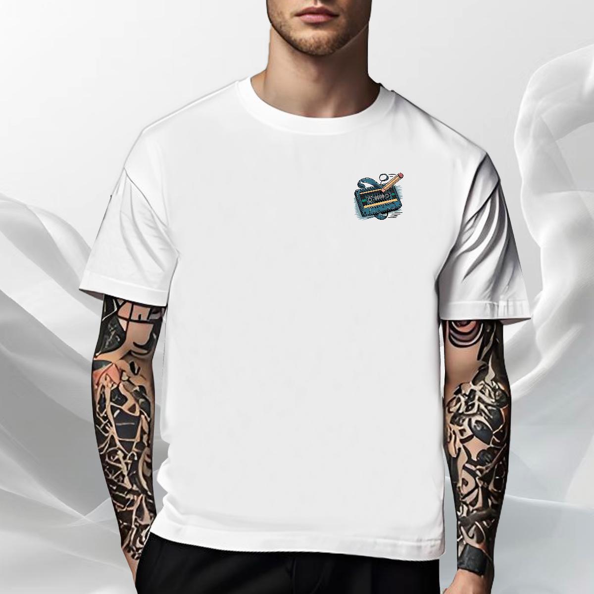 Cool Men Tees Outdoor 100% Cotton 230g Custom Cartoon Breathable Short Sleeve radio T Shirt For Man DIY Customized Top Tees