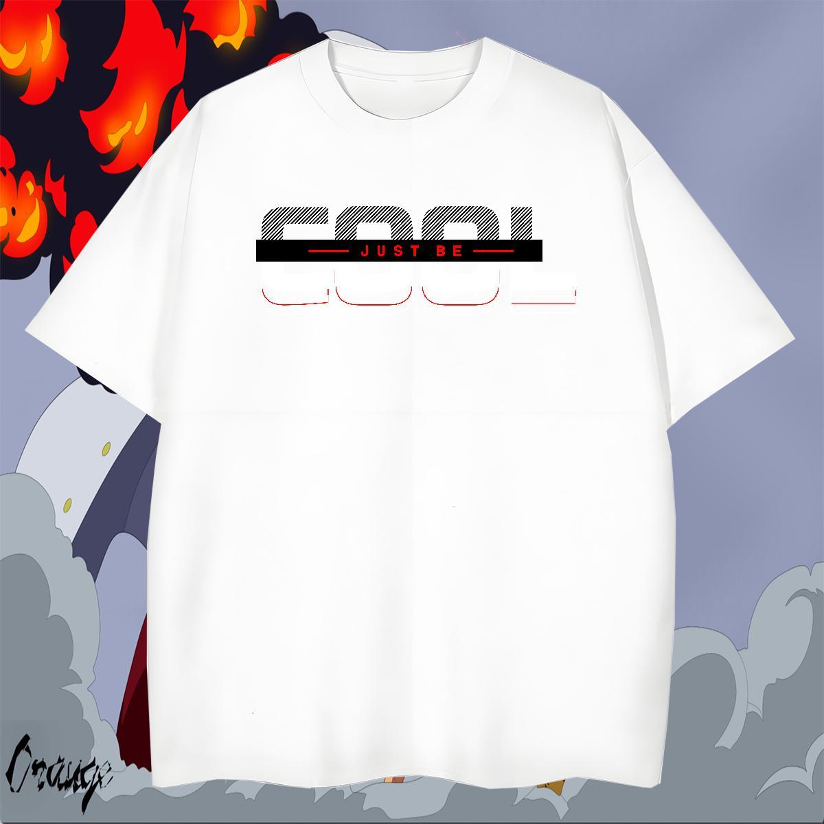 Loose Men Tshirts Beach 100% Cotton 230g Cartoon Printing L-4XL Breathable Soft fast T Shirt For Man Wholesale Clothes