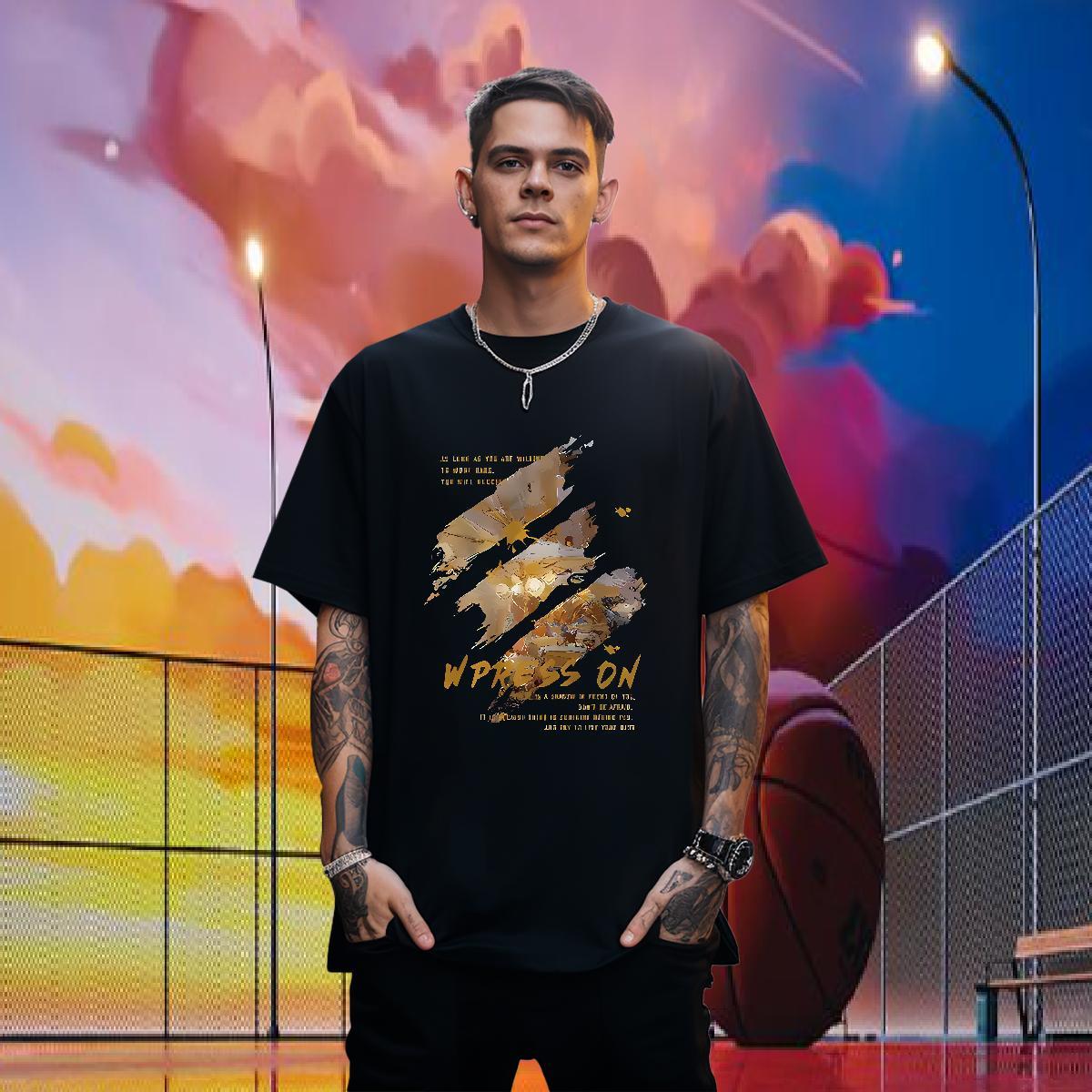 DIY Customized painting Men Tshirts 230g 100% Cotton T-Shirts Anime Print Anime Printing Street Breathable Soft Free Shipping Clothes