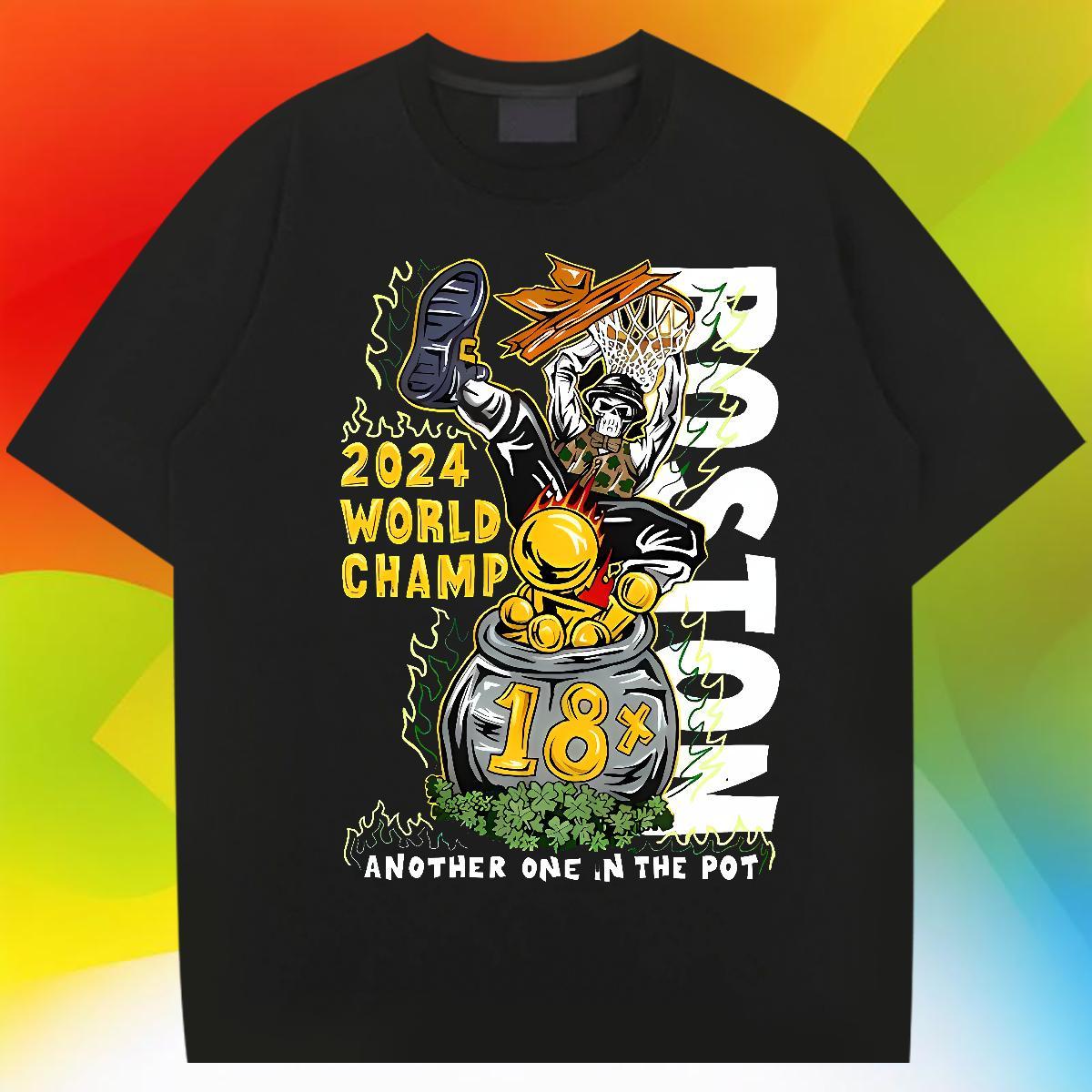 Loose skull T-Shirts Spring Summer Men Tops Tees 230g Cotton Classic Breathable Cartoon Print Wear