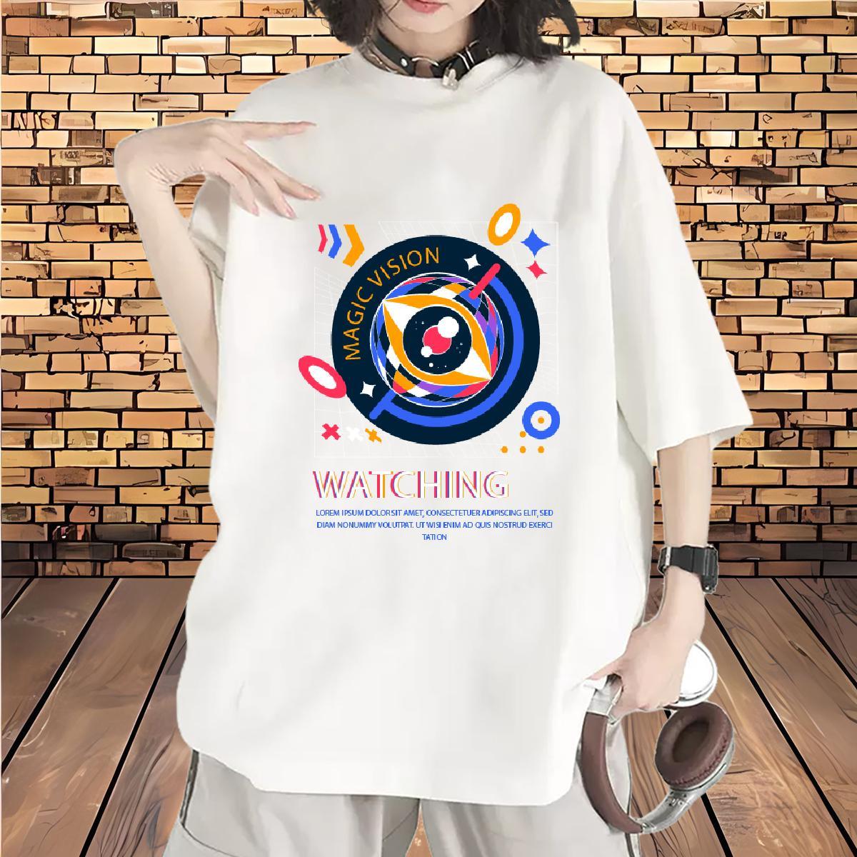 Brand Unisex Tshirts 230g 100% Cotton watching Hip Hop Street T Shirts Women Breathable Short Sleeve Cartoon Anime Clothes Shirt