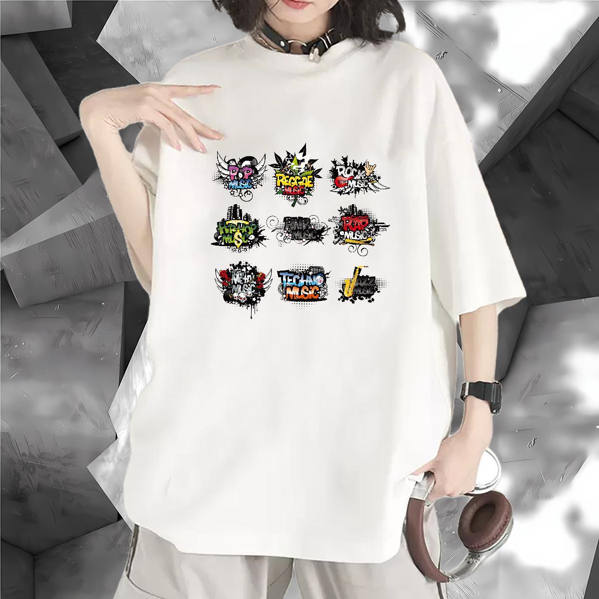 5A Couples T Shirts 230g 100% Cotton painting Sports Casual Woman T Shirts Breathable Soft Custom Print Oversized Tee Shirt