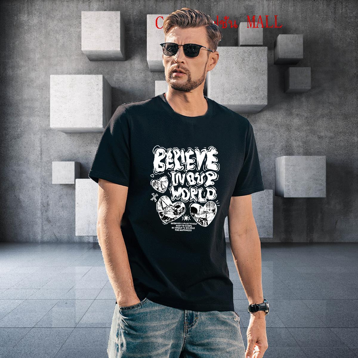 Free Shipping Men Tshirts 100% Cotton 230g Hip Hop Street heart Short Sleeve O-Neck T Shirt For Man Cool Design Custom Print Oversized Tops Shirt