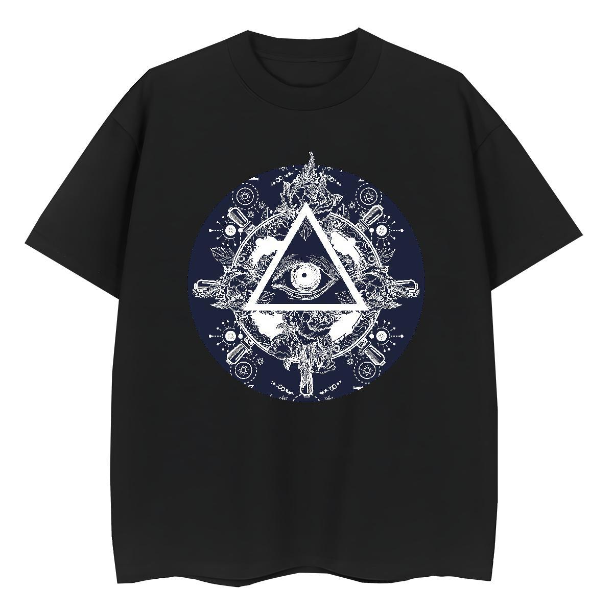 Factory Direct T shirt 100% Cotton 230g Comfortable Street eye of the devil Couples T Shirts Lady Graphic Clothes