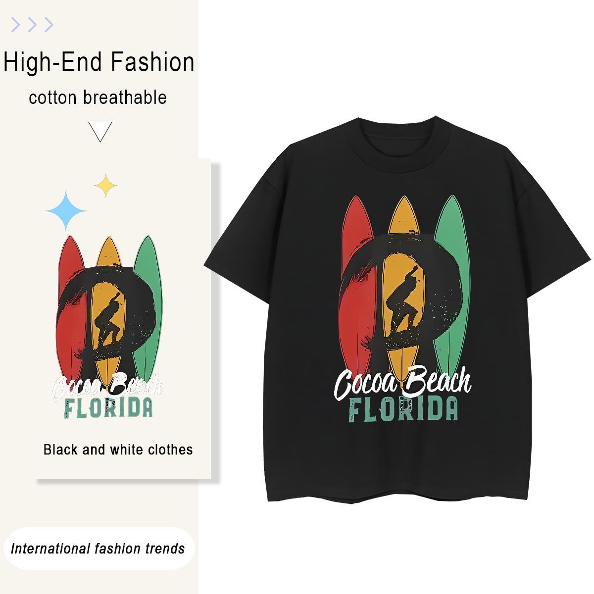 Cool Men Tees Daily Outfit 230g 100% Cotton Customized Print Breathable Short Sleeve character T-Shirts for Men 2024 Summer Top Tees