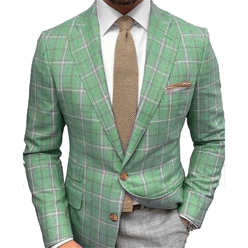Spring Autumn Mens Solid Color Blazer Casual Suit Fashion Business Top Jacket Plaid Clothing Hombre Coat 240821
