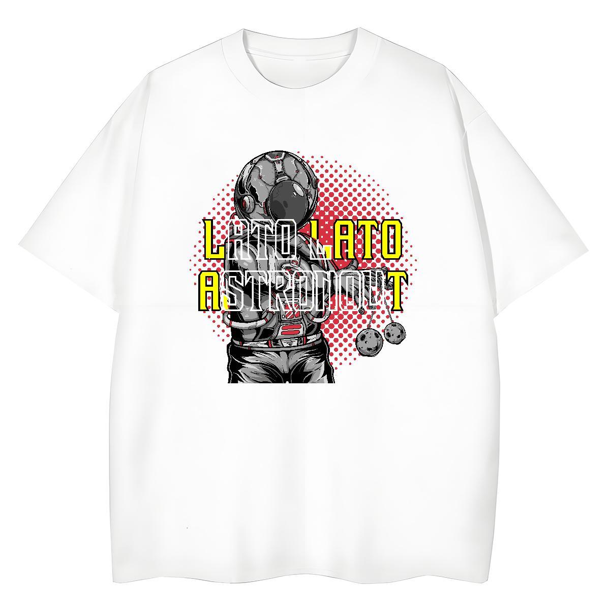Unisex Couples T Shirts 230g Pure Cotton cosmonaut Sports Street Wear Women T Shirts Breathable Custom Printed Polos
