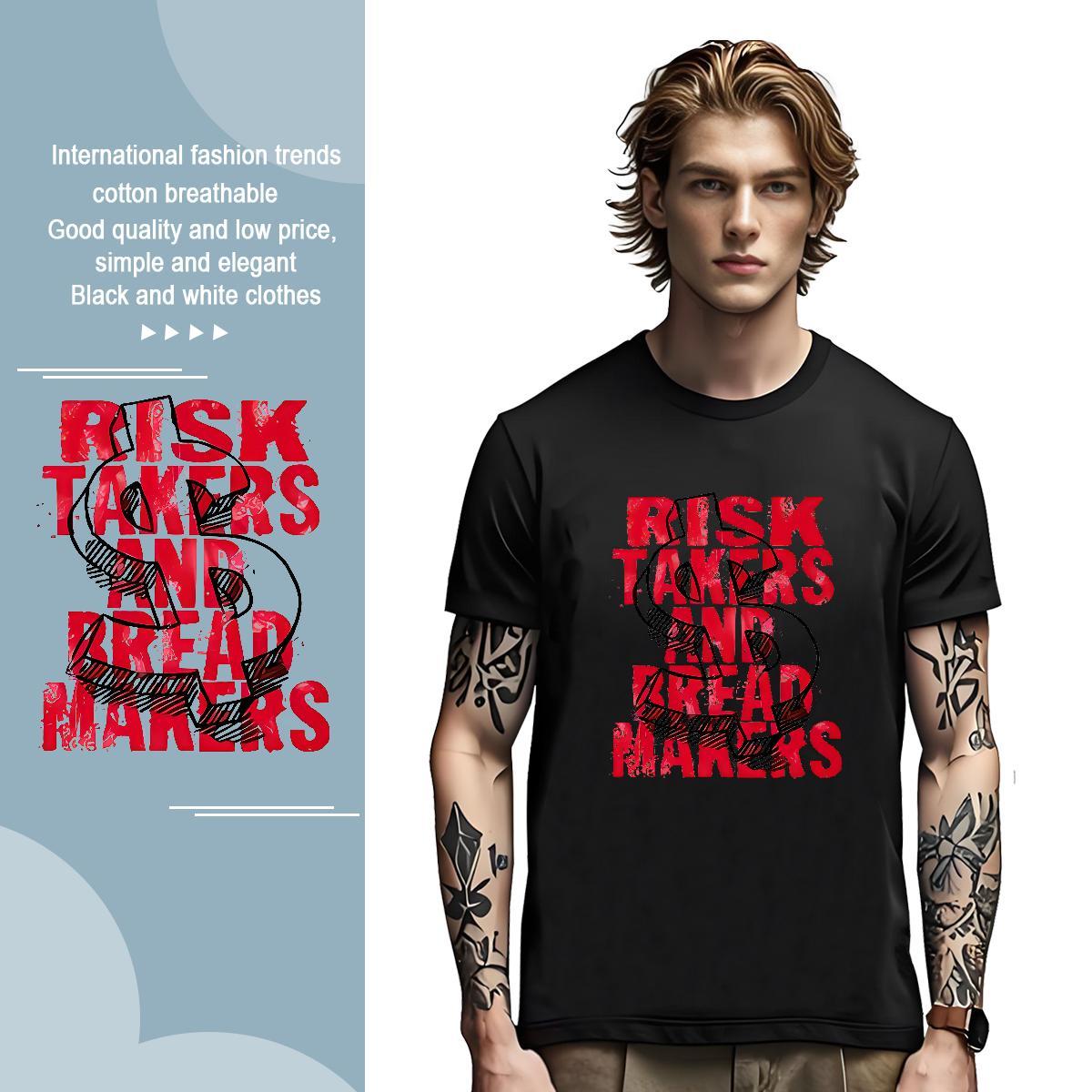 Free Shipping money T-Shirts for Men Summer Casual Men Tops Tees 230g Pure Cotton DIY Round Neck Short Sleeve DIY Anime Clothings