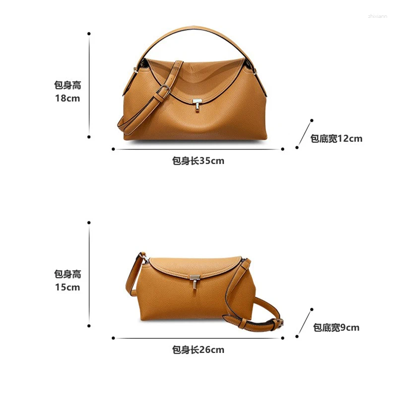 Totes Natural Leather Shoulder Bags For Women Brand Genuine Handbags T Lock Hobo City