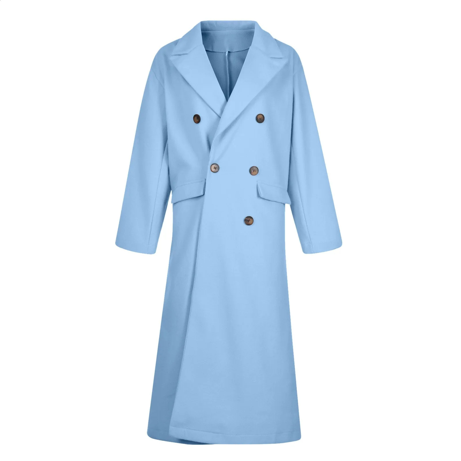 WomenS Jacket Woolen Fashion Slim-Fit Belt Lapel Woolen Pocketed Shacket Flannel Jacket Coats Double Breasted Oversized Outwear 240822