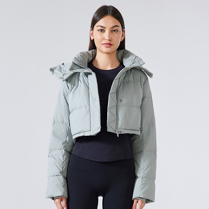 2025--Jacket Women Outfit Puffer Solid Color Short Down Coat Sports Winter Outwear 25121