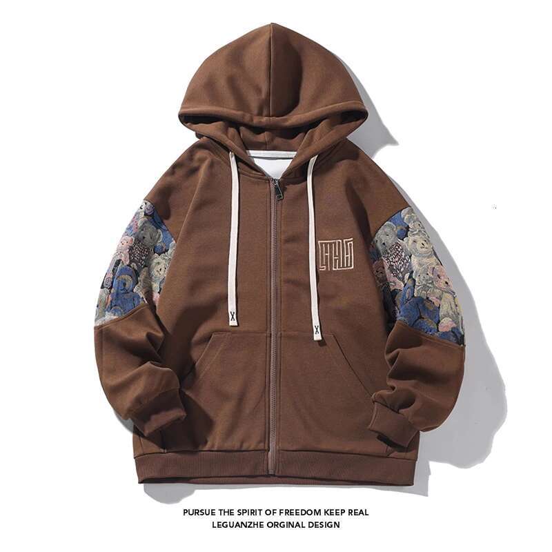 Spring Autumn New Men's Hoodies Embroidered Patterns Loose Fashion Korean Streetwear Hooded Coat Male Casual Hoodie M-5XL