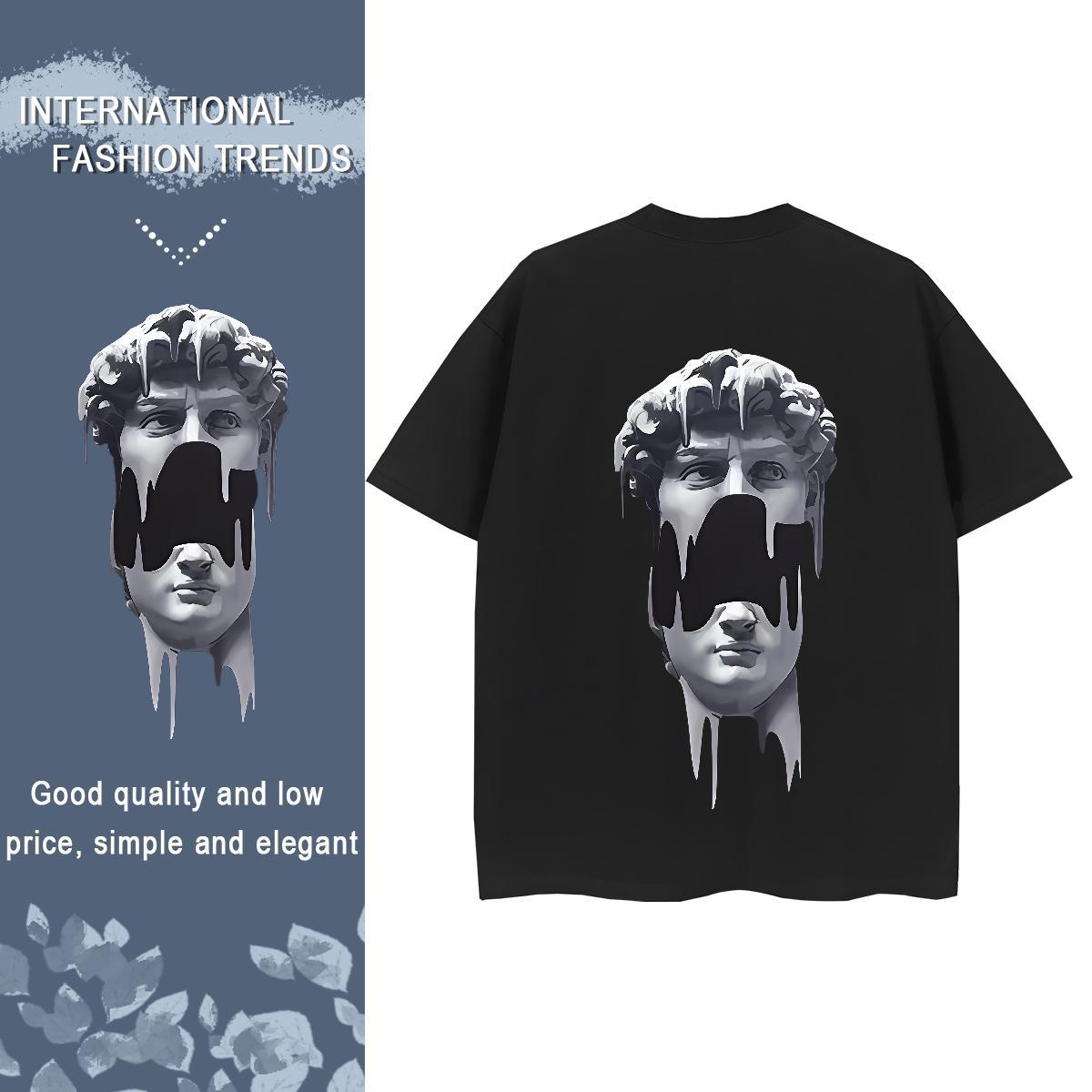 Fashion Casual T Shirt For Woman 230g Pure Cotton Crew Neck Street Casual portrait Women Tees Designer Nice DIY Logo Tops Tees