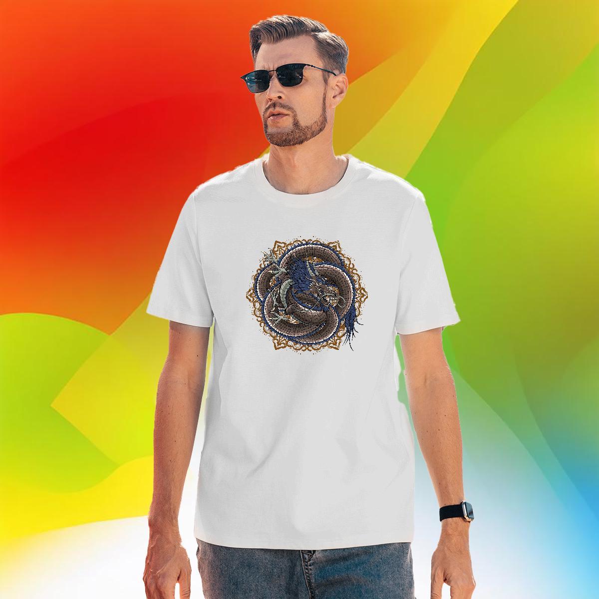 Classic dragon T Shirts Men Hip Hop Mens Tshirts 230g 100% Cotton New Designer Breathable Cartoon Printing L-4XL Tee Shirt