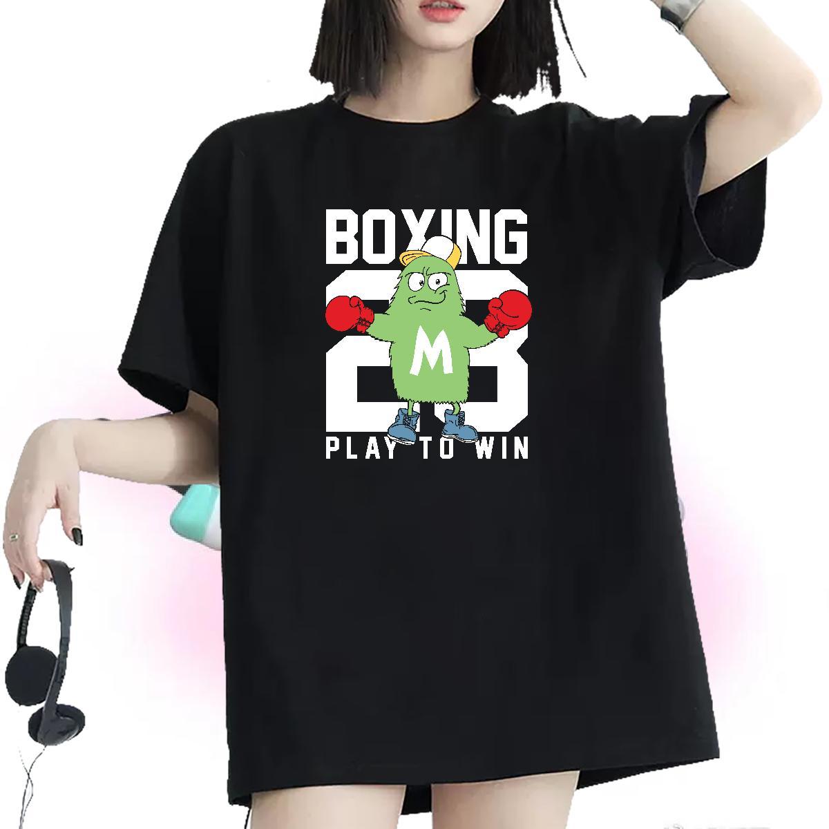 Female Woman Tshirt 230g Cotton role Sport T shirt Breathable Short Sleeve Black White Tops