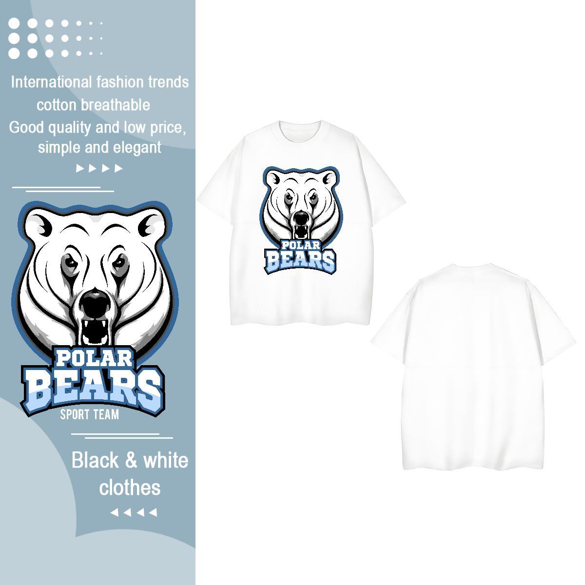 Stylist Woman T Shirts Breathable Short Sleeve 230g 100% Cotton Women Tees Oversized bear Casual Beach Lady Clothes Shirt