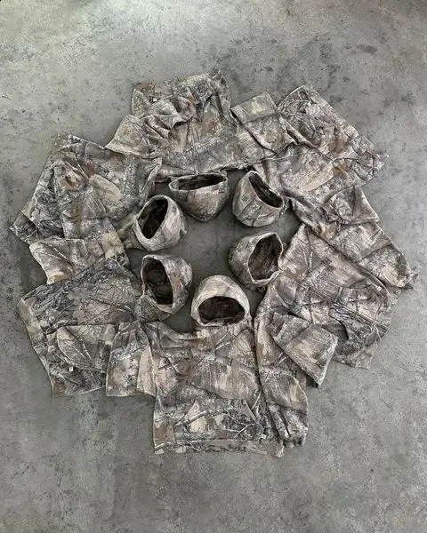 High Street Hip Hop Oversized Camouflage Hoodie Y2K Retro Mens Printed Pattern Zipper Sweatshirt 240821