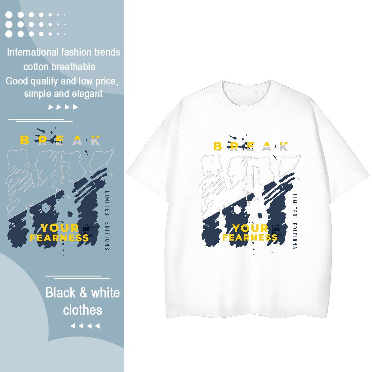 Nice Tshirt for Man Woman 230g 100% Cotton letter Spring Summer T shirt Breathable Short Sleeve Anime Oversized Tops Shirt
