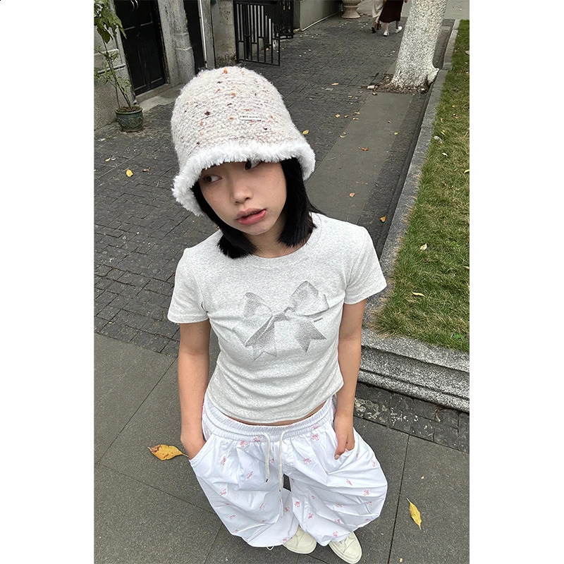 Summer Y2k Parachute White Pants Women Streetwear Fashion Baggy Bows High Waist Casual Sweatpants Hip Hop Slouchy Sport Joggers 240821