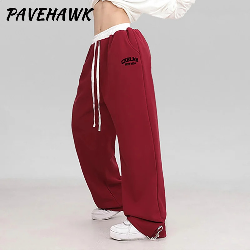 Women Y2K Wide Leg Pant Streetwear Hip Hop Dance Casual Drawstring Sweatpants Pockets Loose Sports Classic Baggy Track Pants 240821