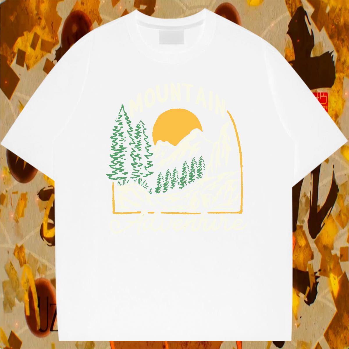 Brand Mens Tshirts Hip Hop Street 230g Pure Cotton Custom Print Oversized Breathable Soft mountains T-Shirts Designer Tees Shirts