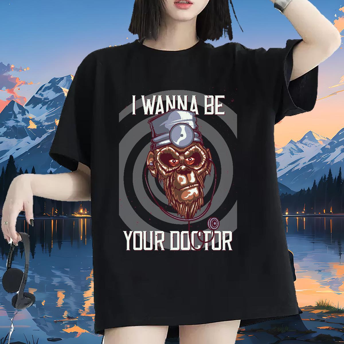 Factory Direct T-Shirts O-Neck Short Sleeve 230g Pure Cotton Couples T Shirts Plus Size Custom chimpanzee High Street Hip Hop Designer Tops