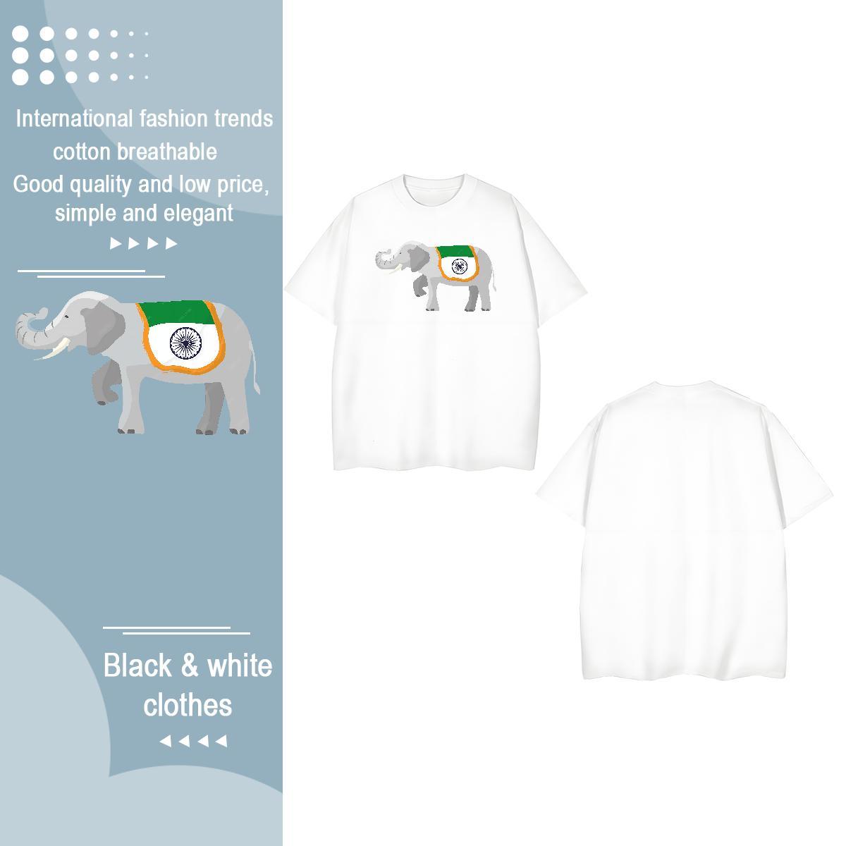 Stylist T shirt Short Sleeve O-Neck 230g Cotton Couples T Shirts Customized Print elephant Home Outdoor Free Shipping Top Tees