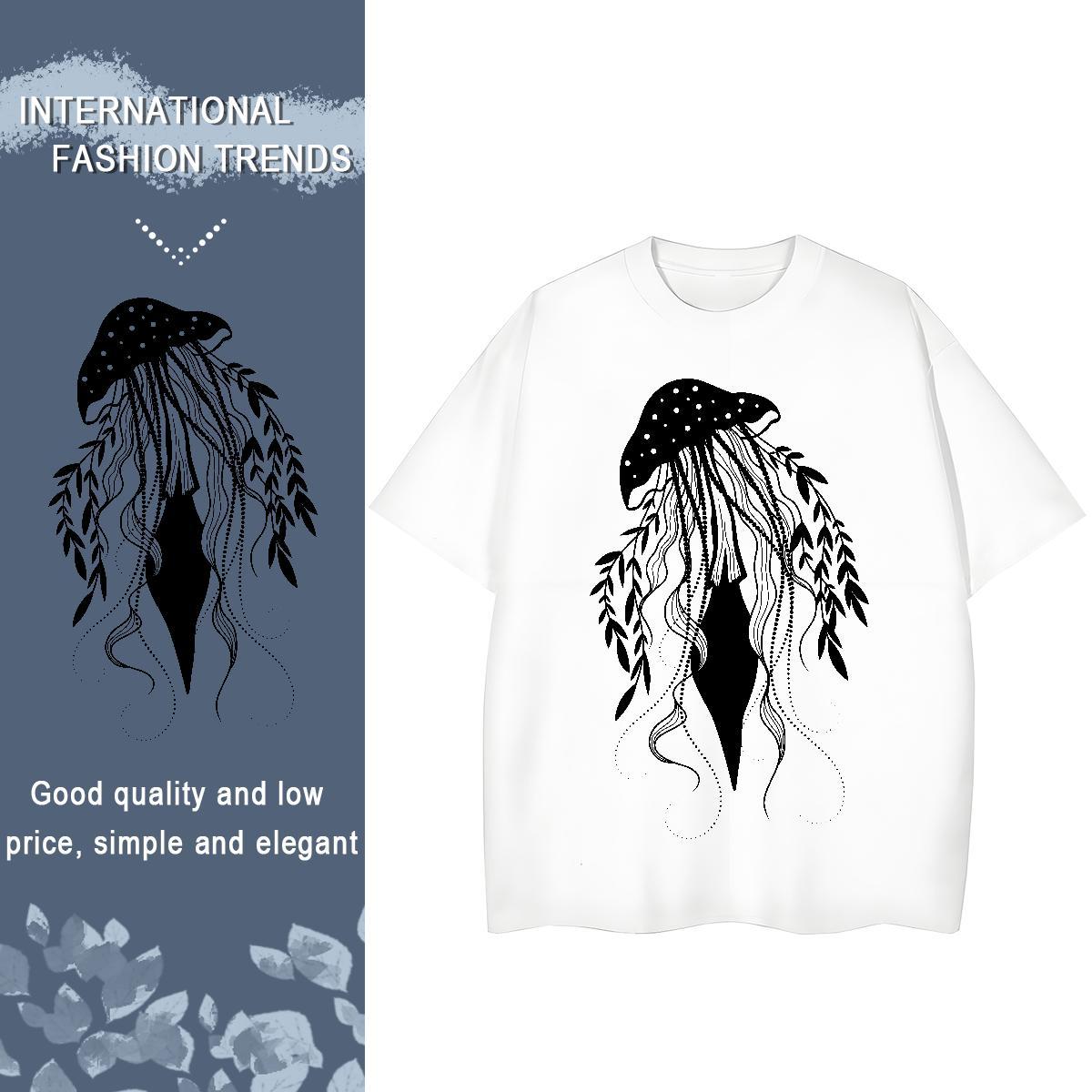 Designer Woman T Shirts O Neck Short Sleeves 230g Pure Cotton Women Tees DIY Anime mushroom Home Outdoor 5A Clothes
