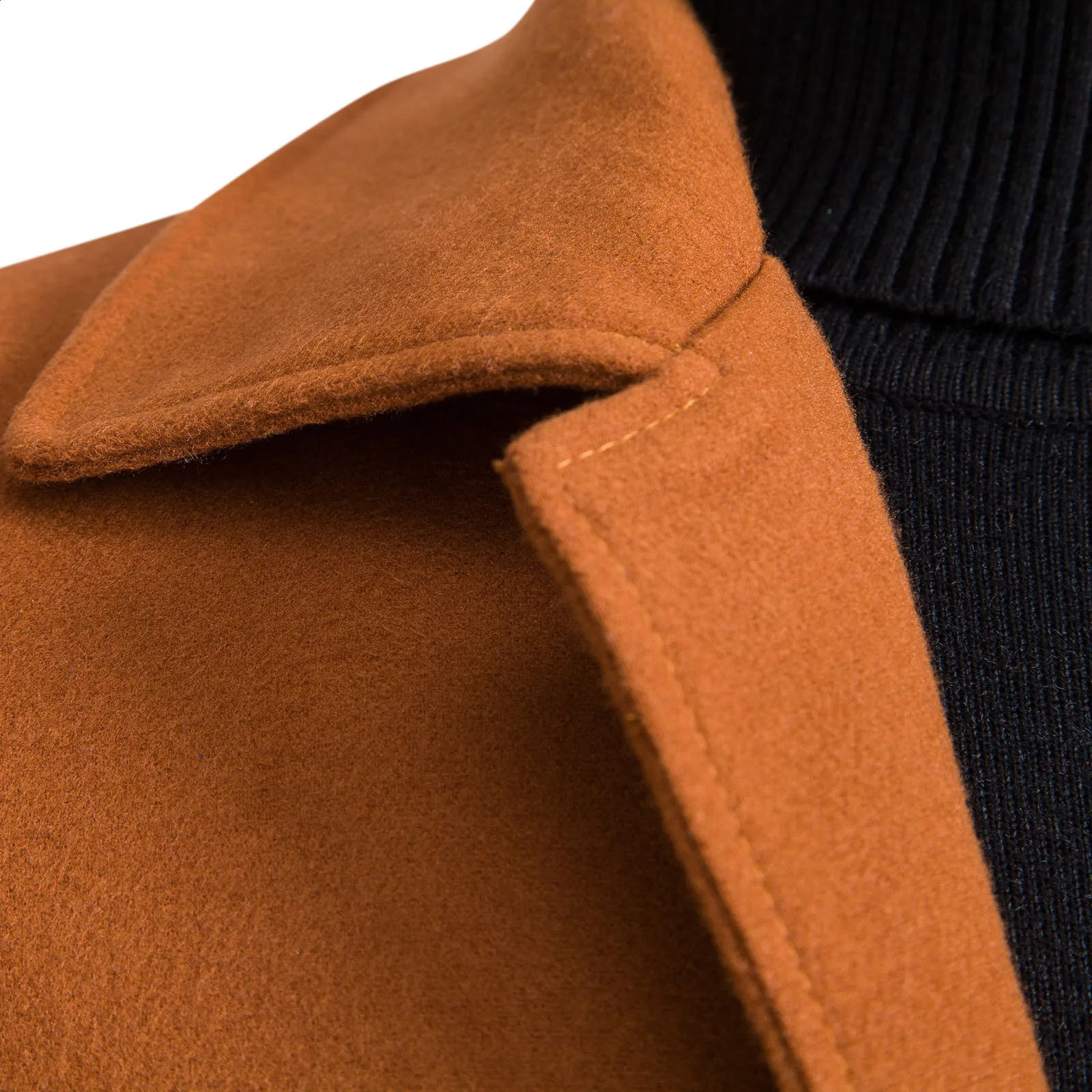 Autumn Winter Fashion Mens Coats Solid Color Single Breasted Lapel Long Jacket Casual Overcoat Plus Size 240822