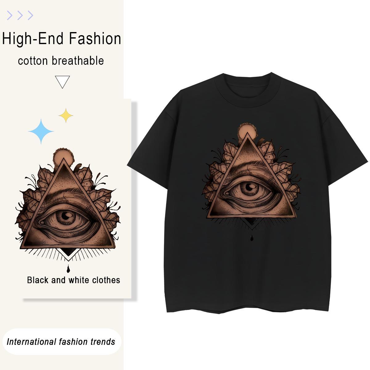 2024 Designer T shirt 230g 100% Cotton O-Neck Short Sleeve Sports Street Wear eye of the devil Women Tshirts High quality Custom Print Plus Size Tops 