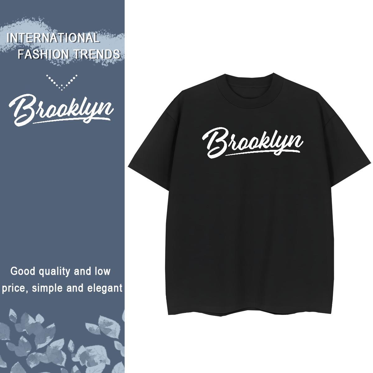 Unisex Woman Tshirt 100% Cotton 230g Brooklyn High Street Hip Hop Womens T Shirts Breathable Custom Print Oversized Tops Tees