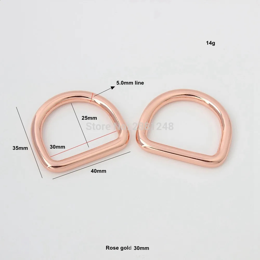 10mm 1m 15 19mm 25mm 30mm Rose Gold Bag Polishing Nickel Inner Bag Metal Accessories Alloy Circular Welding D-Ring DIY Bag Parts 240821